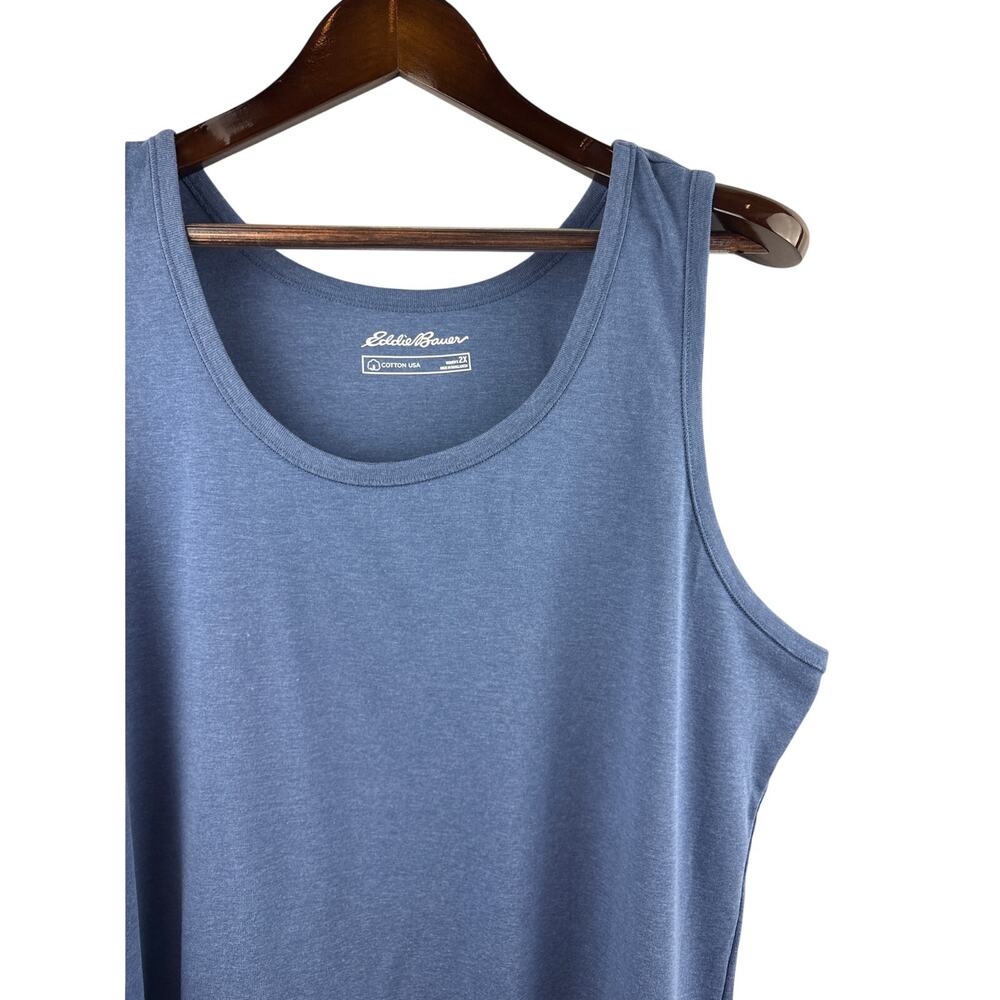 Women’s Eddie Bauer Size 2X Cornflower Blue Tank - Picture 2 of 6